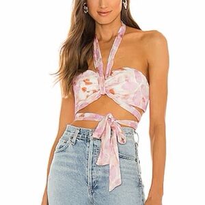 Floral Halter Wrap Top